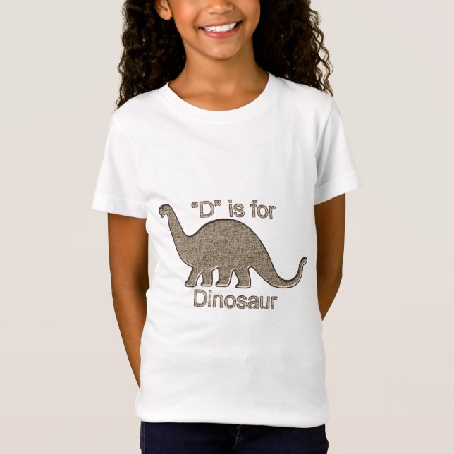 T-Shirt D est pour le dinosaure (Devant)