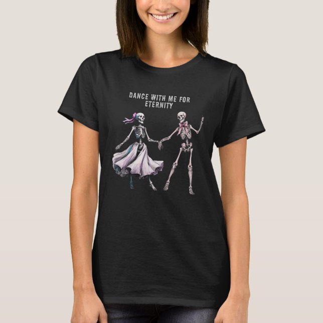 T-shirt d’Halloween féminin - Skeletons dansants (Devant)