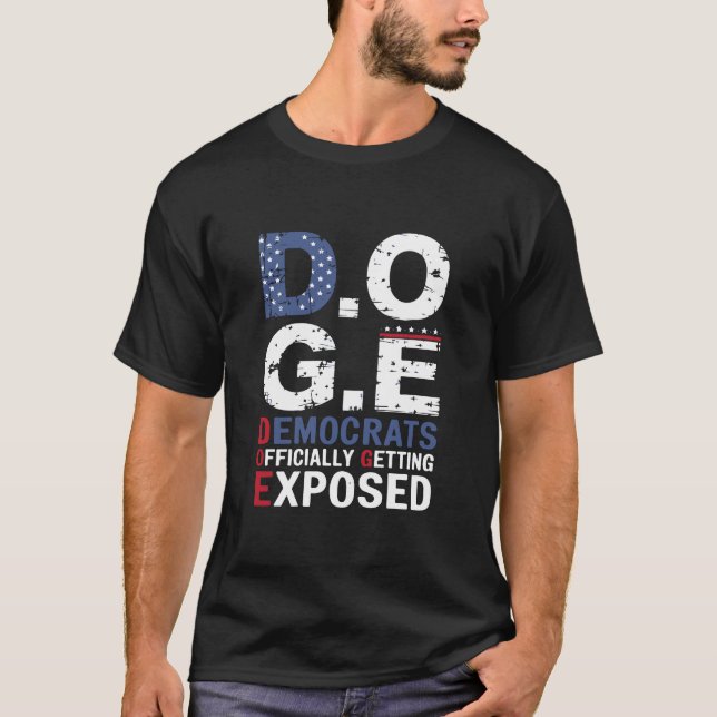 T-shirt D.O.G.E. Politique Patriotique (Devant)