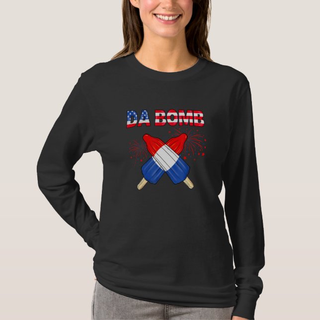 T-shirt Da Bomb Patriotic Popsicles 4 juillet Summer Pop (Devant)