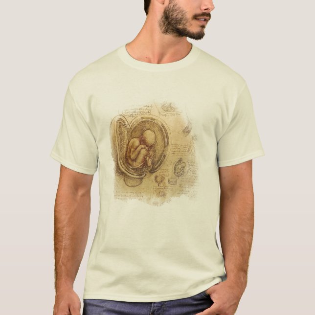 T-shirt da Vinci -- Croquis d'embryon (Devant)