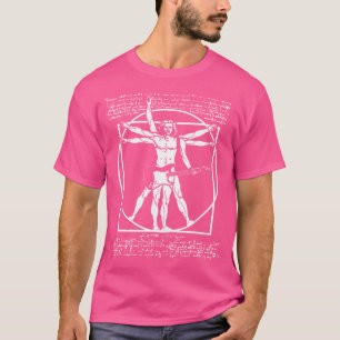 T-shirt Da Vinci Guitare Man Vitruvian Man Guitariste T Sh