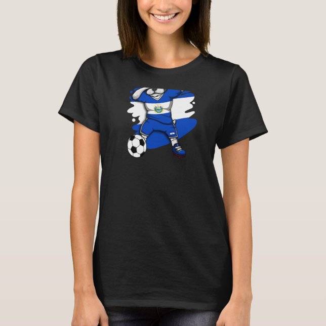 T-shirt Dab French Bulldog El Salvador Fans de football Je (Devant)
