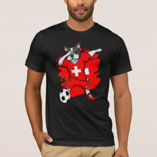 T-shirt Dab French Bulldog Suisse Soccer Fans Jersey