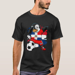 T-shirt Dab Penguin République Dominicaine Fans de footbal