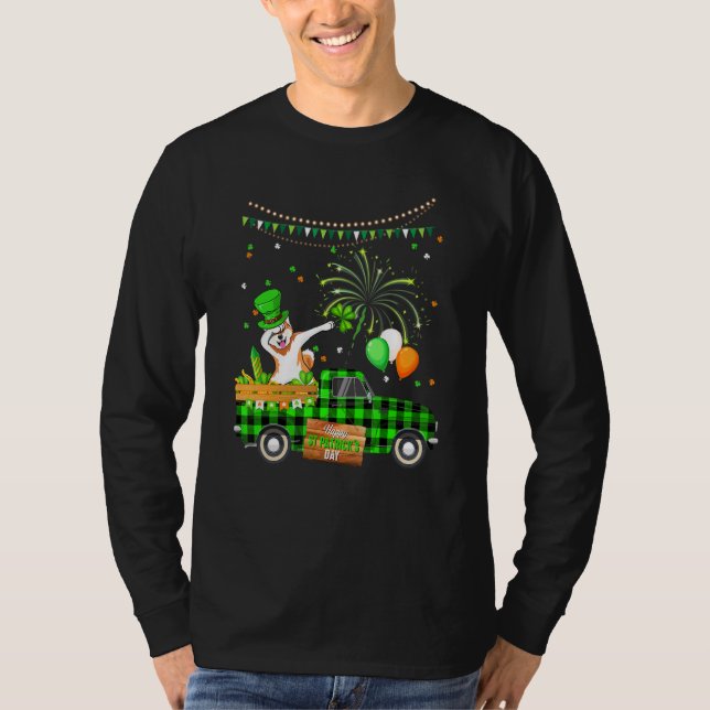 T-shirt Dabbing Akita Chien Shamrock St Patrick's Day (Devant)