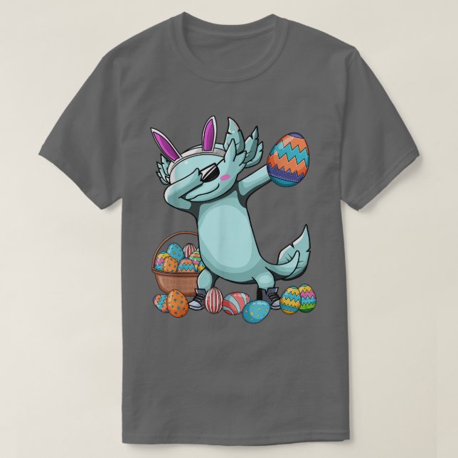 T-shirt Dabbing Axolotl Jour de Pâques Oeufs Dab Garçons F (Design devant)