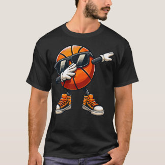 T-shirt Dabbing Basketball Ball Sunglasses Funny Basketbal