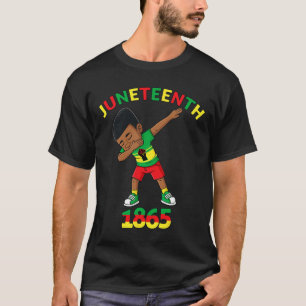 T-shirt Dabbing Black King Junetten 1865 Brown Skin Boys