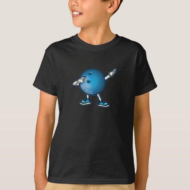 T-shirt Dabbing Bowling Ball Teids Boys Danser (Devant)