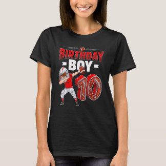 T-shirt Dabbing Boy 10 year Old American Football 10th Bir
