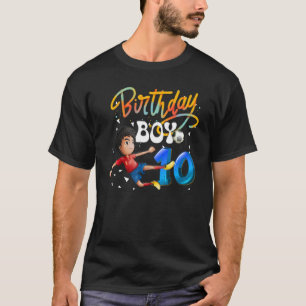 T-shirt Dabbing Boy 10 Year Old Soccer Player 10th Birthda