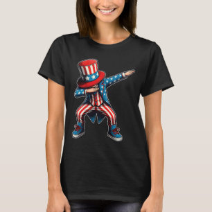 T-shirt Dabbing Boy American Flag Us 4 juillet patriotique