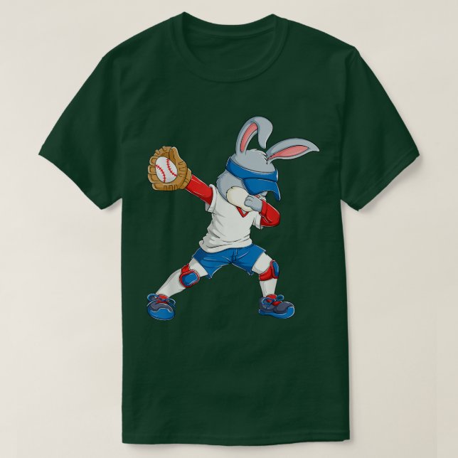T-shirt Dabbing Bunny Jour de Pâques Capteur de baseball H (Design devant)