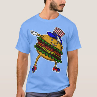 T-shirt Dabbing Burger Independence Day