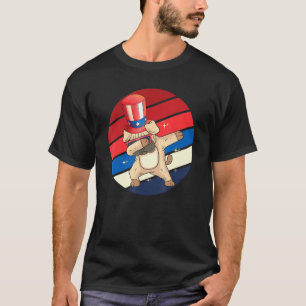 T-shirt Dabbing Carlin 4 juillet Usa Independence Day Red 