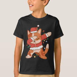 T-shirt Dabbing Chat Santa Hat - Fantastique Noël