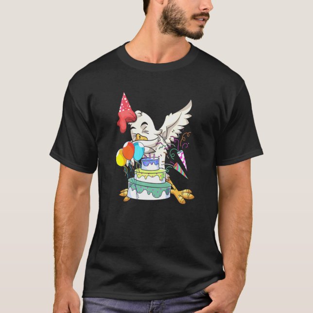 T-shirt Dabbing Chicken Celebration Agritourisme Animaux E (Devant)