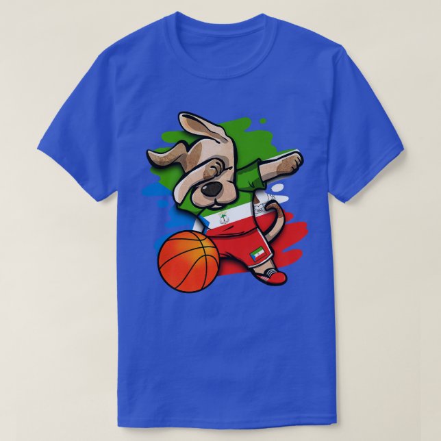 T-shirt Dabbing Chien Guinée équatoriale Fans de basket-ba (Design devant)