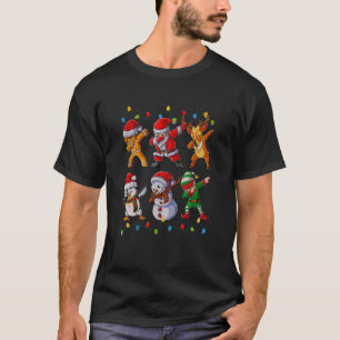 T-shirt Dabbing Christmas Gingerbread Père Noël Snowman Re