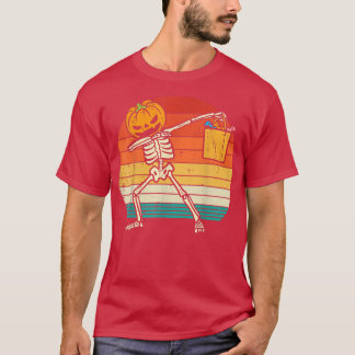 T-shirt Dabbing Citrouille Squelette Candy Retro Toddler G