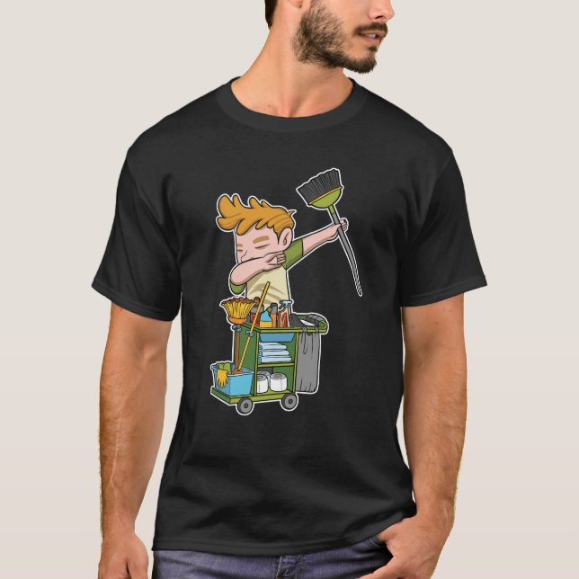 T-shirt Dabbing Custodian Cleaning School Janitor Caretake (Devant)