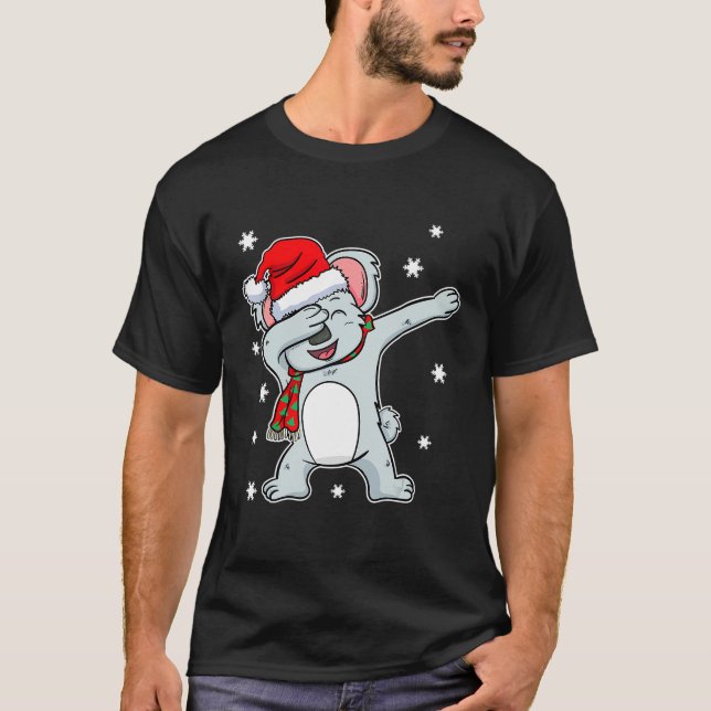 T-shirt Dabbing Dab Australian Koala Oear Noël Père Noël (Devant)