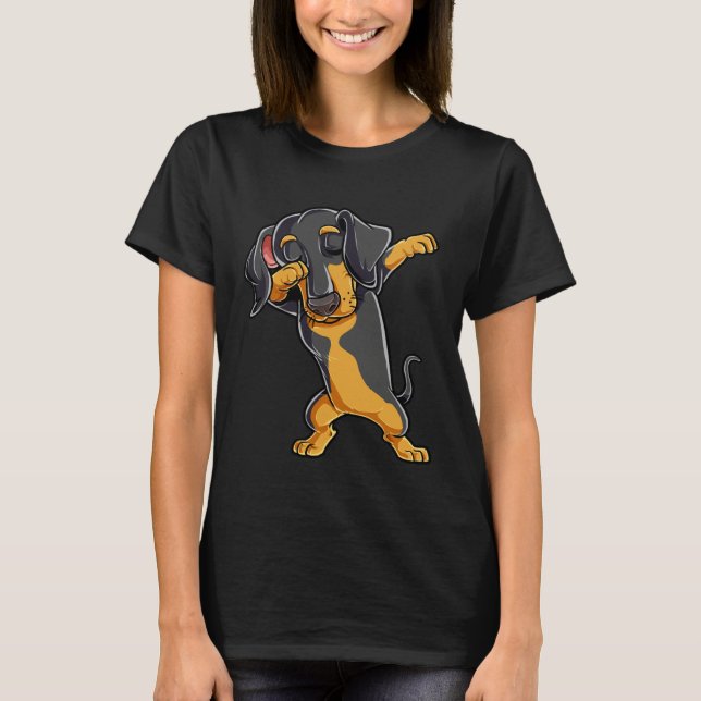 T-shirt Dabbing Dachshund  Dog   Boys Kids Dab Dance (Devant)