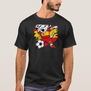 T-shirt Dabbing Dalmatian Espagne Fans de football Jersey 