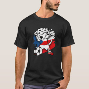 T-shirt Dabbing Dalmatian Lettonie Fans de football Jersey