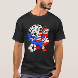 T-shirt Dabbing Dalmatian Porto Rico Fans de football Jers