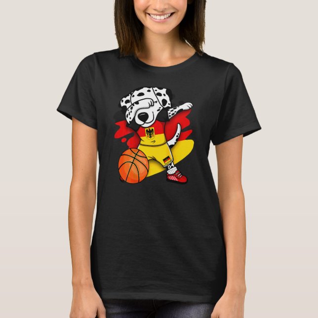 T-shirt Dabbing Dalmatie Chien Allemagne de basket-ball Je (Devant)