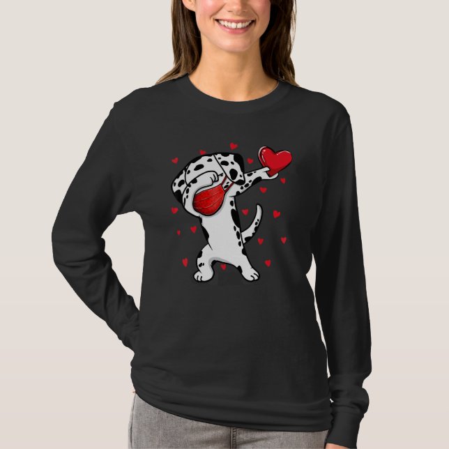 T-shirt Dabbing Dalmatie & Masque Visage Dab Dance Funny V (Devant)