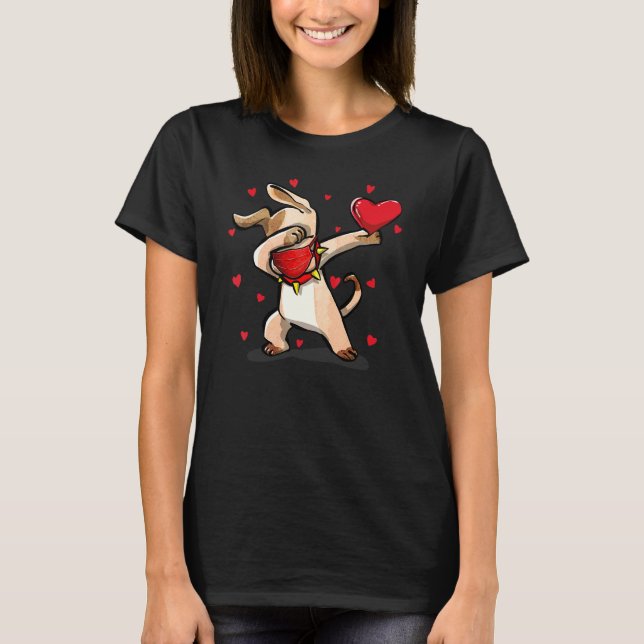 T-shirt Dabbing Dog Wears Visage Masque Dab Dance Funny Va (Devant)