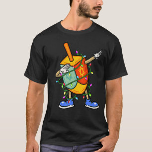 T-shirt Dabbing Dreidel Hanoukka lumières de Noël Menorah