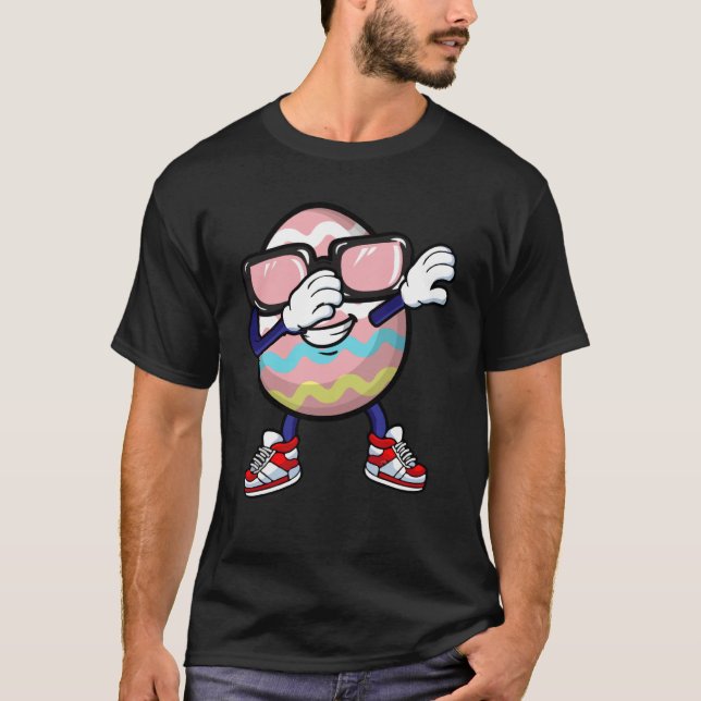 T-shirt Dabbing Easter Egg Sunglasses Boys Kids Girls Hunt (Devant)