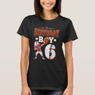 T-shirt Dabbing Football Boy 6 Birthday Boy Football 6th B