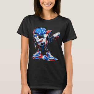 T-shirt Dabbing Football Drip Glace Drapeau Américain 4