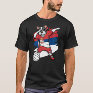 T-shirt Dabbing French Buldog Serbie volleyball fan Jerse