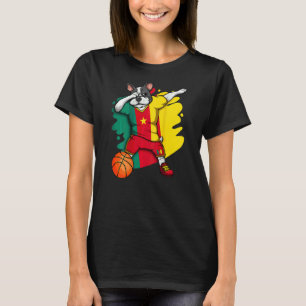 T-shirt Dabbing French Bulldog Cameroun Basketball Fan Jer