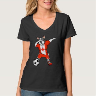 T-shirt Dabbing French Bulldog Canada Fans de football Jer
