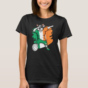 T-shirt Dabbing French Bulldog Irlande Volleyball Fan Jers