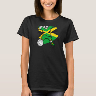 T-shirt Dabbing French Bulldog Jamaica Volleyball Fan Jers