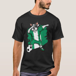 T-shirt Dabbing French Bulldog Nigeria Fans de football Je
