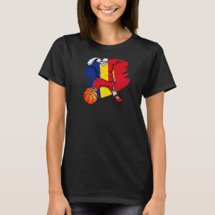 T-shirt Dabbing French Bulldog Romania Basketball Fan Jers