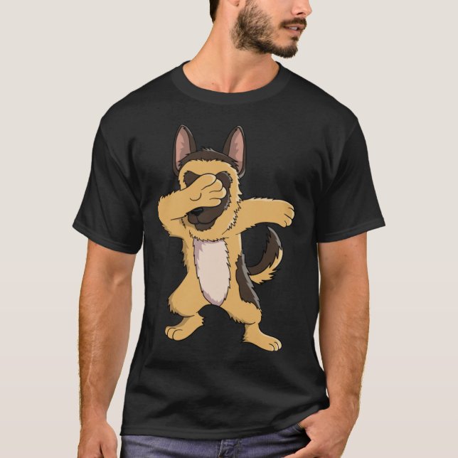 T-shirt Dabbing German Shepherd  Owner Dab Dance (Devant)