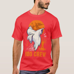 T-shirt Dabbing Ghost, Halloween, Orange Moon, Boo Crew 15