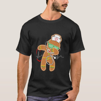 T-shirt Dabbing Gingerbread Infirmière Infirmière Noël Cad