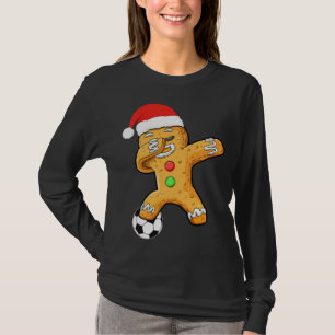 T-shirt Dabbing Gingerbread Père Noël Soccer Pajama de Noë