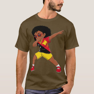 T-shirt Dabbing Girl Papouasie-Nouvelle-Guinée Drapeau Enf